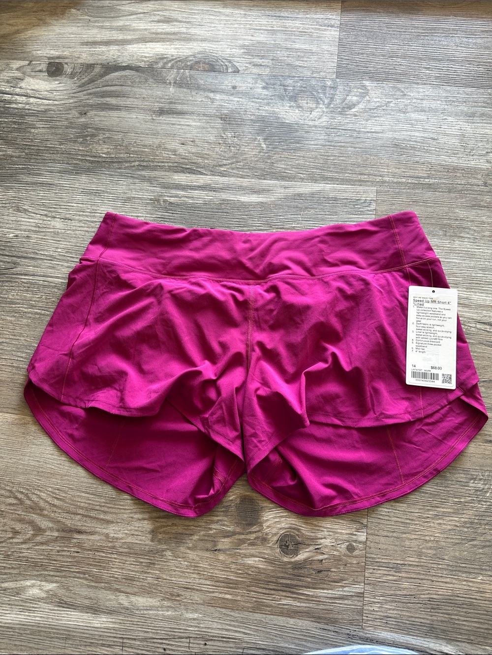 NEW with tags! Lululemon Speed Up High-Rise Lined Short 4" Magenta Purple Sz 14